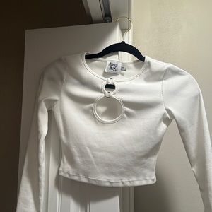 Cropped sleeve princess polly top